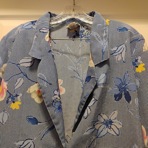 Vintage G.W. Graff Lightweight Floral Abstract Blazer Jacket Unique Size 10 - Picture 4 of 9